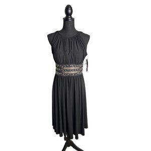 R&M Richards Women's Black Embellished Cocktail Dress 6 NWT